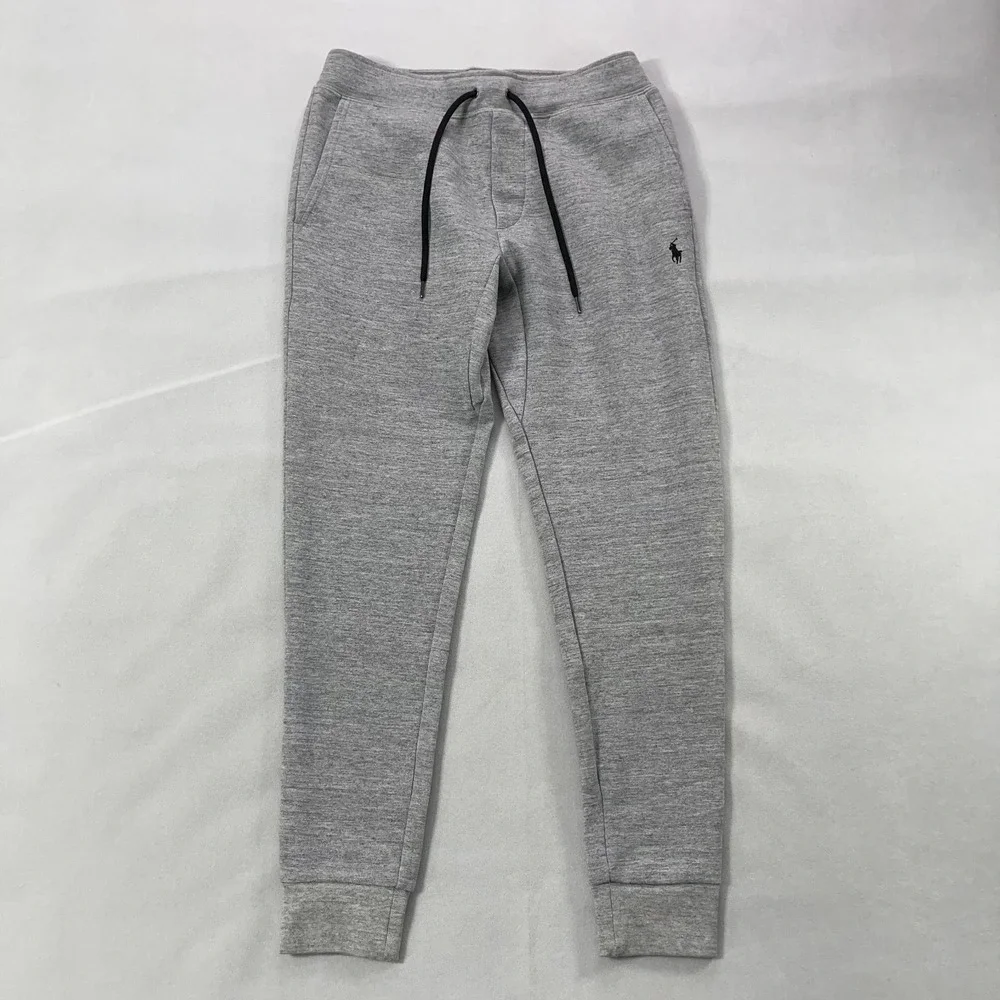 Polo Ralph Lauren Double-Knit Pants Men Small Gray Drawstring Jogger